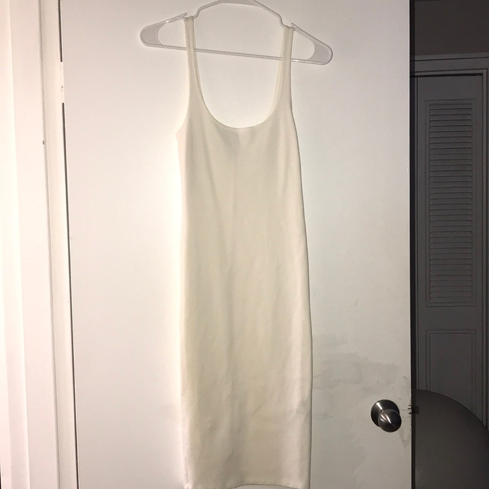 SZ S White cotton tank dress, 32” length